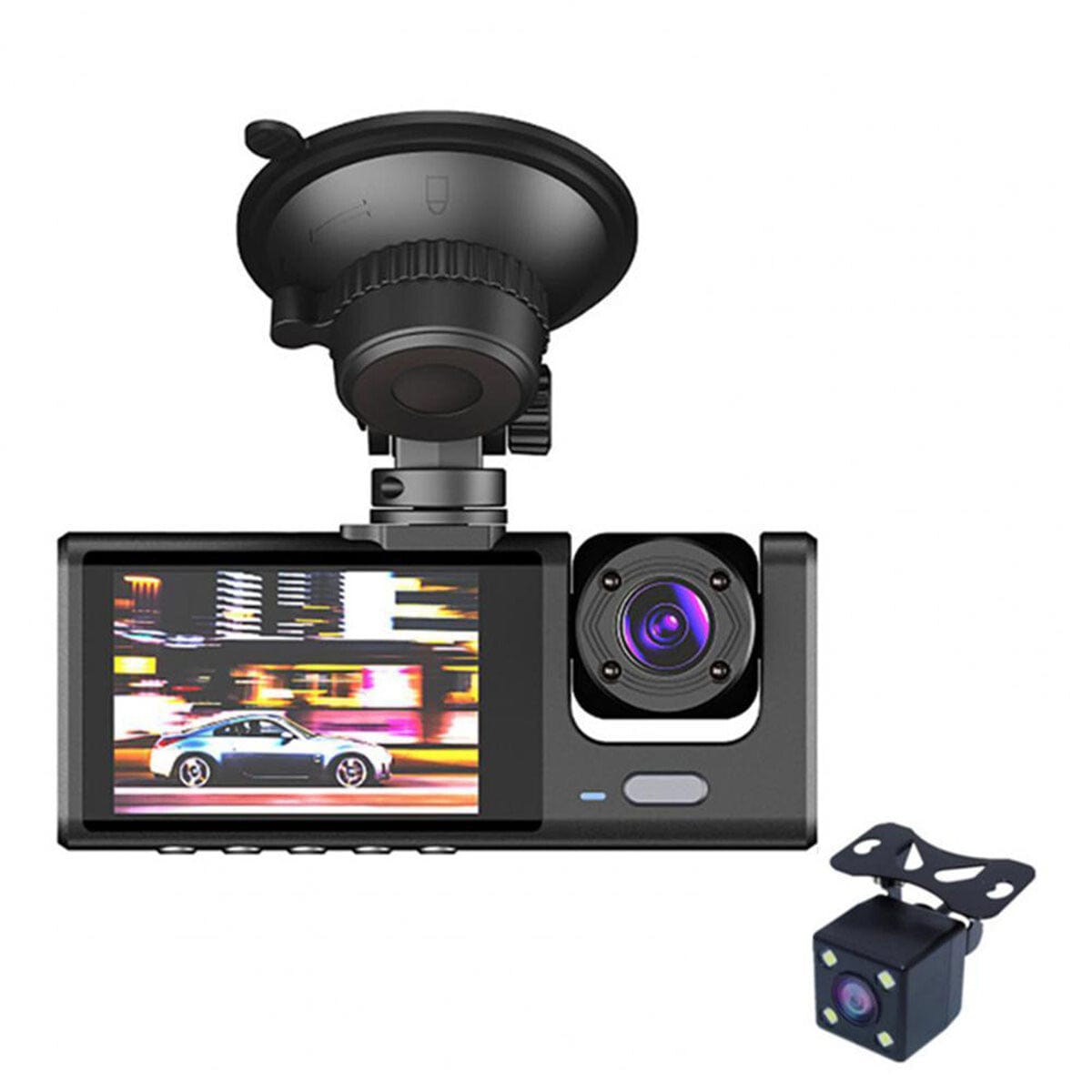 creatidrop 0 Black 1080P Dual Lens Car Dash Cam Recorder G Sensor DVR Front And Rear Camera Video