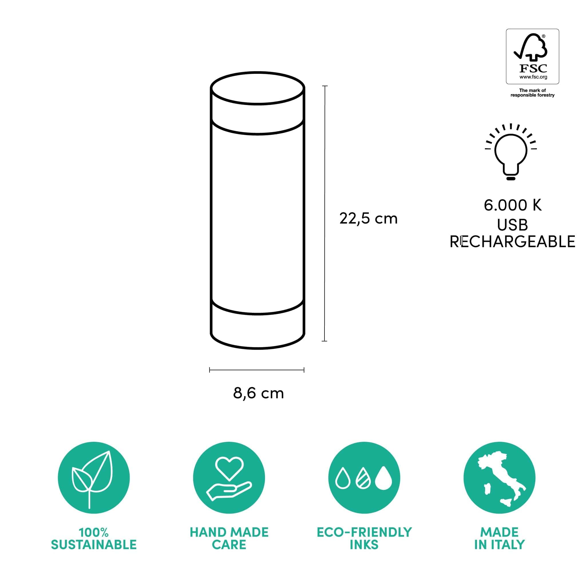 Rippotai Illuminazione Lampada LED ricaricabile ecologica in carta – Kami Jungle