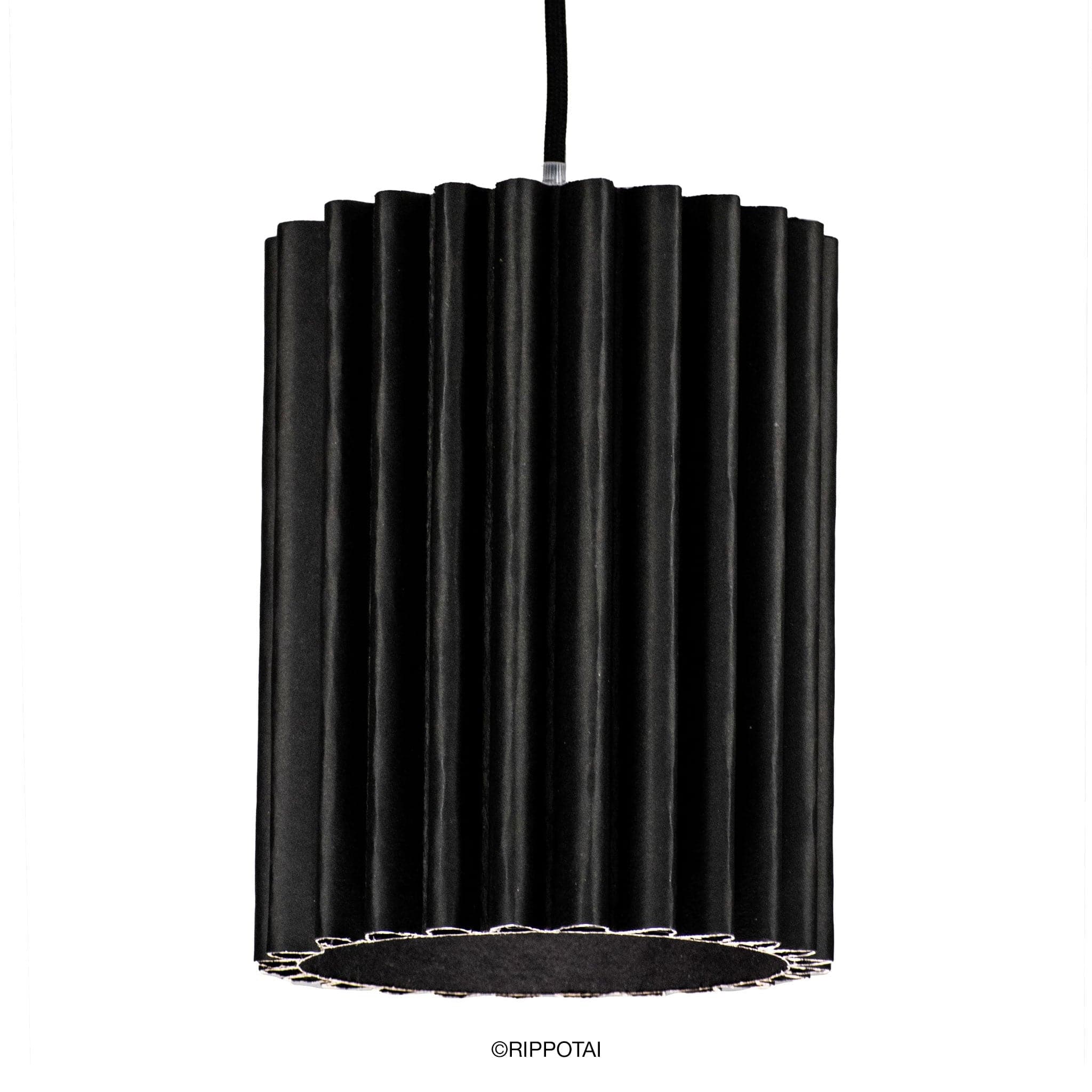 Rippotai Illuminazione Nero Paralume per Lampada a Sospensione – Design Originale e Sostenibile_Wavepotai HIgh