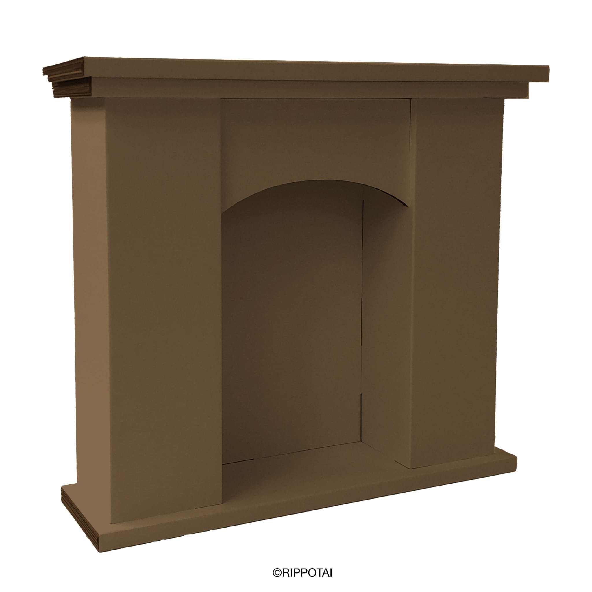 Rippotai Ornamenti natalizi Marrone Camino di cartone ecologico per vetrine natalizie