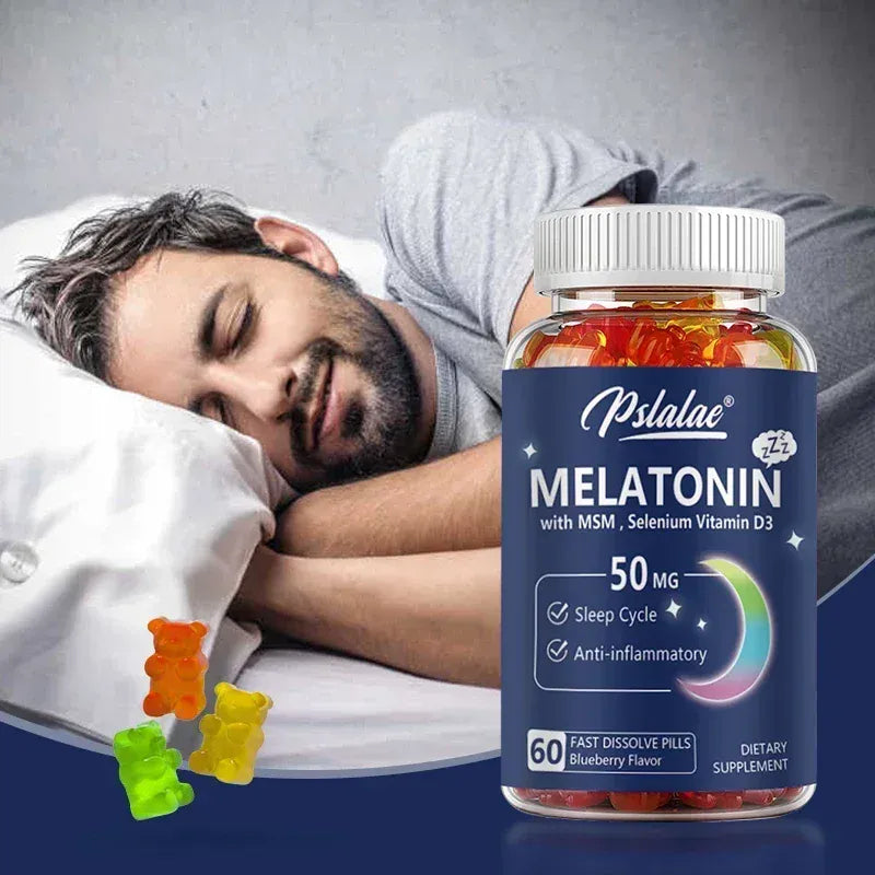 Trendzoy Melatonin Gummies 50 Mg - Helps Support Deep Sleep, Sleep Vitamin, Promotes Falling Asleep Quickly