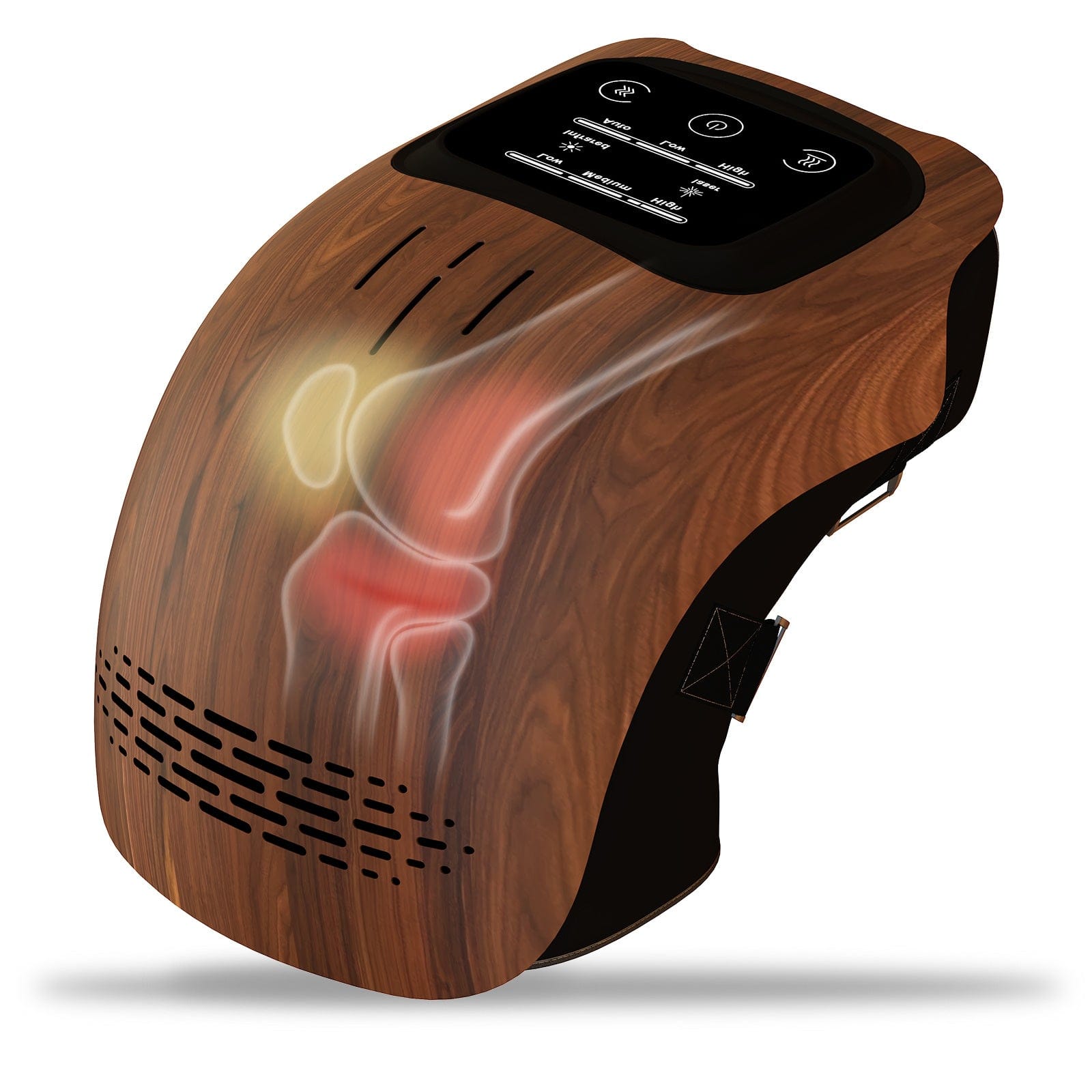 3D Heart Design Health &amp; Wellness Wood Color / USB Electric Heated Knee Massager with Infrared &amp; Vibration - Pain Relief