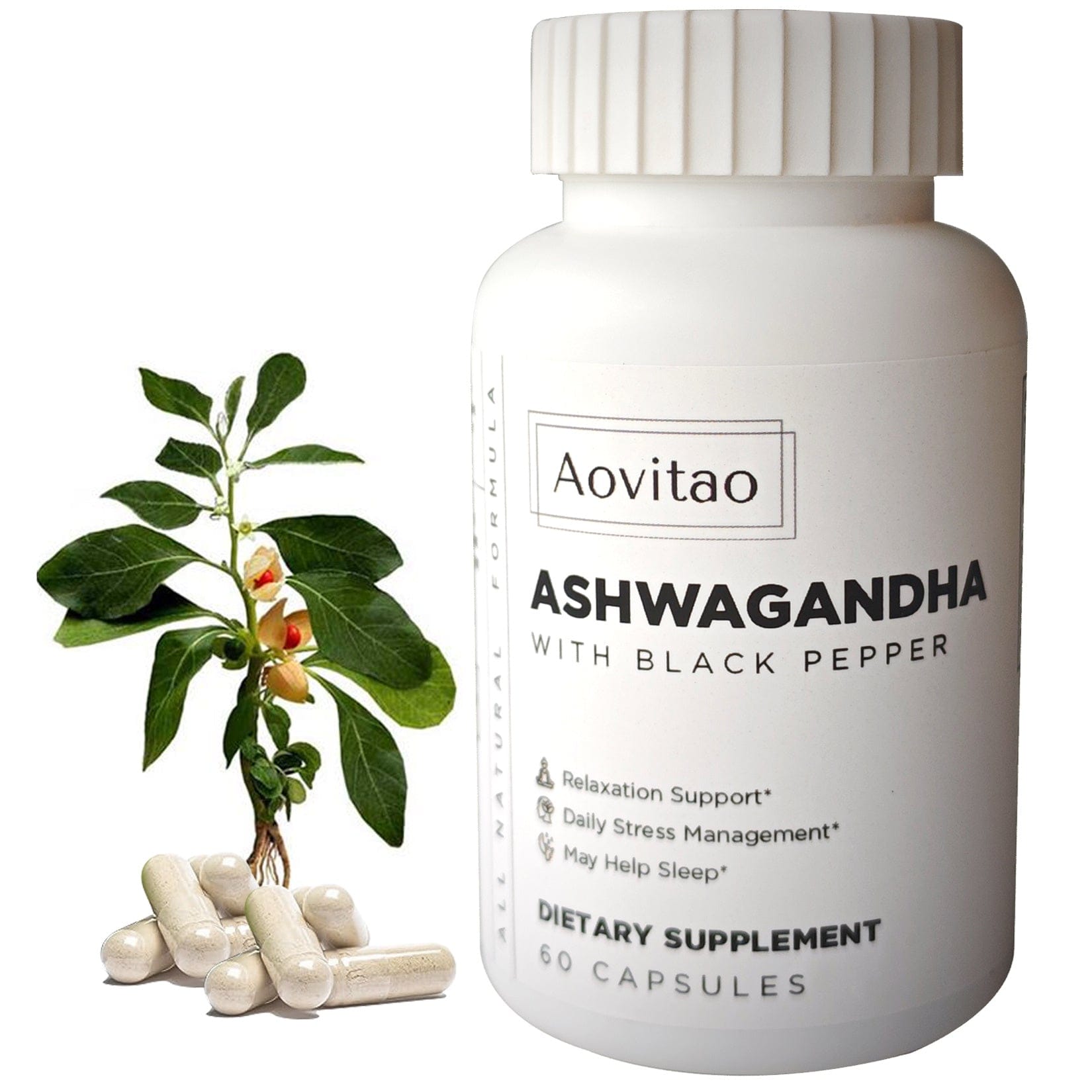 creatidrop 0 60Counts Organic Ashwagandha Capsules - Stress Relief &amp; Immune Support (60 Count)