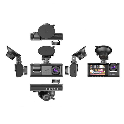 creatidrop 0 Black 1080P Dual Lens Car Dash Cam Recorder G Sensor DVR Front And Rear Camera Video