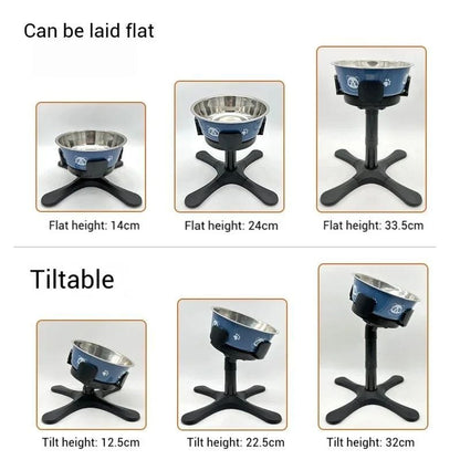 creatidrop Pet Supplies Adjustable Elevated Dog Bowl Stand - Anti-Slip Raised Pet Feeder for Medium &amp; Large Dogs