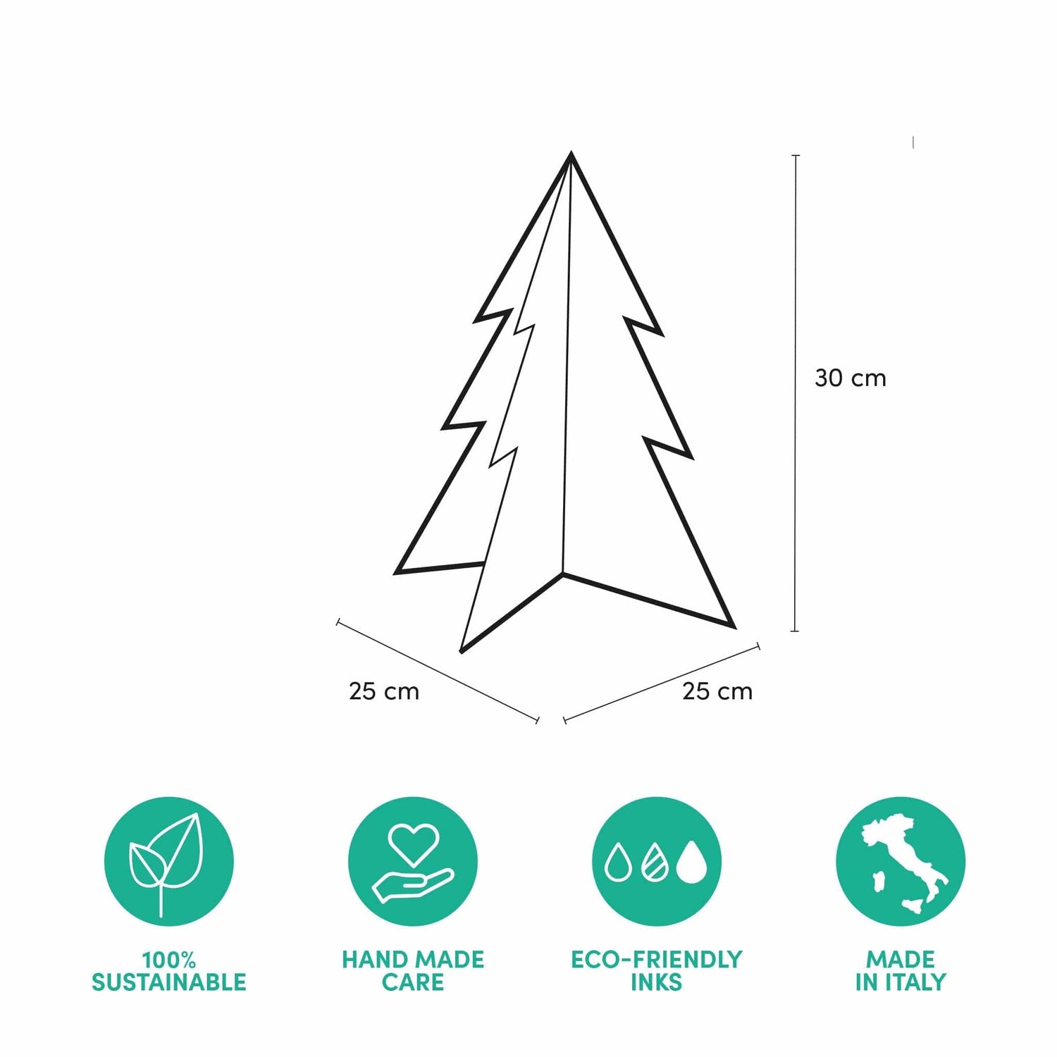 Rippotai Albero di Natale Albero di Natale piccolo di 30 cm in cartone ecologico