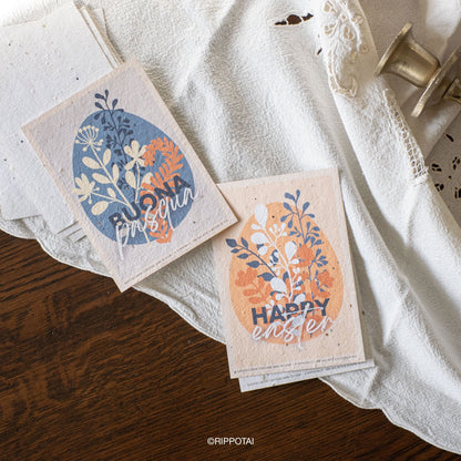 Rippotai Biglietti Auguri Biglietti di Auguri per Pasqua in Carta Piantabile Releaf – Kit da 8