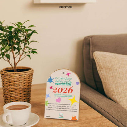 Rippotai Calendari Calendario da tavolo in carta piantabile – Il calendario delle parole essenziali Rippotai