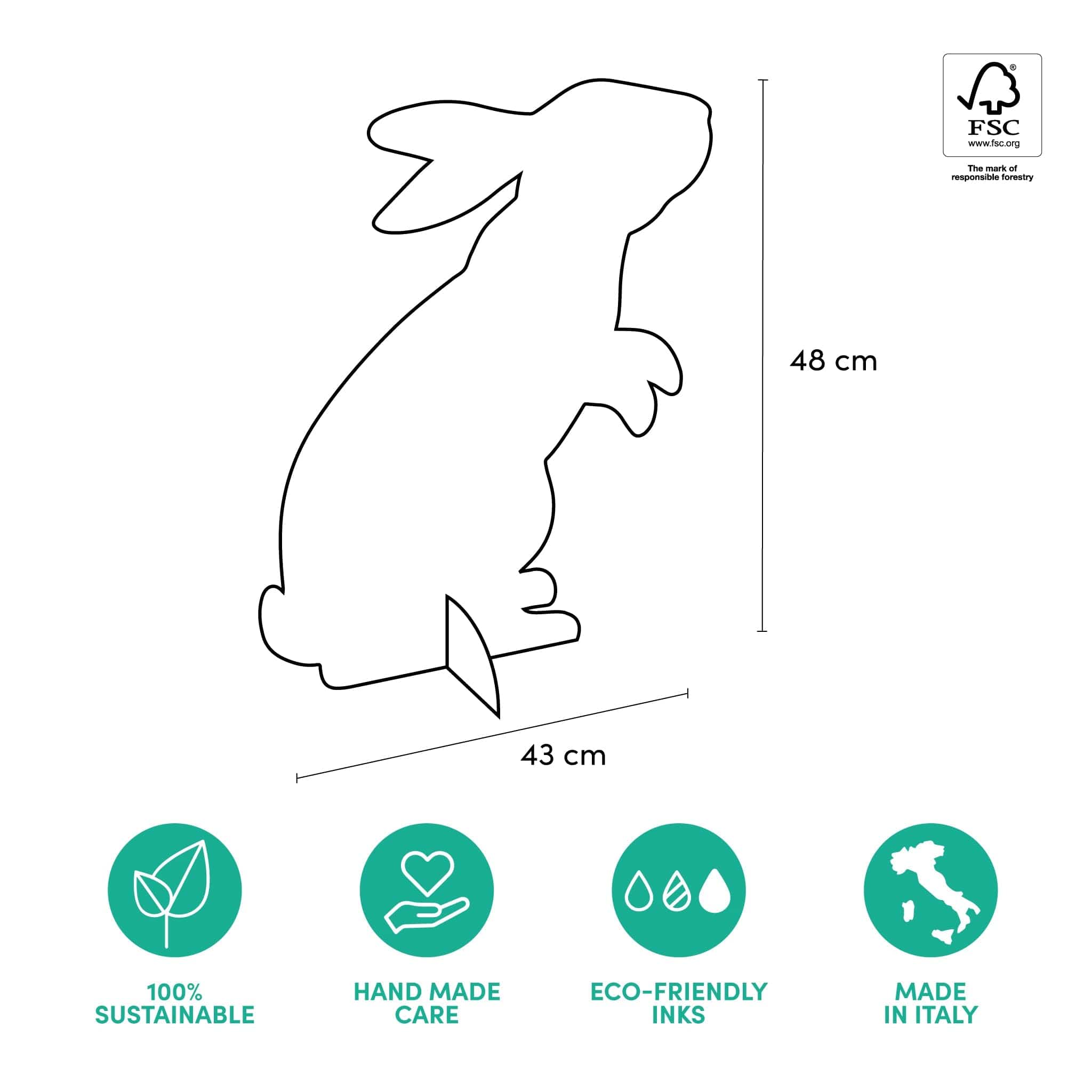 Rippotai Decorazioni vetrina Coniglietto pasquale in cartone per allestimento vetrine Pasqua