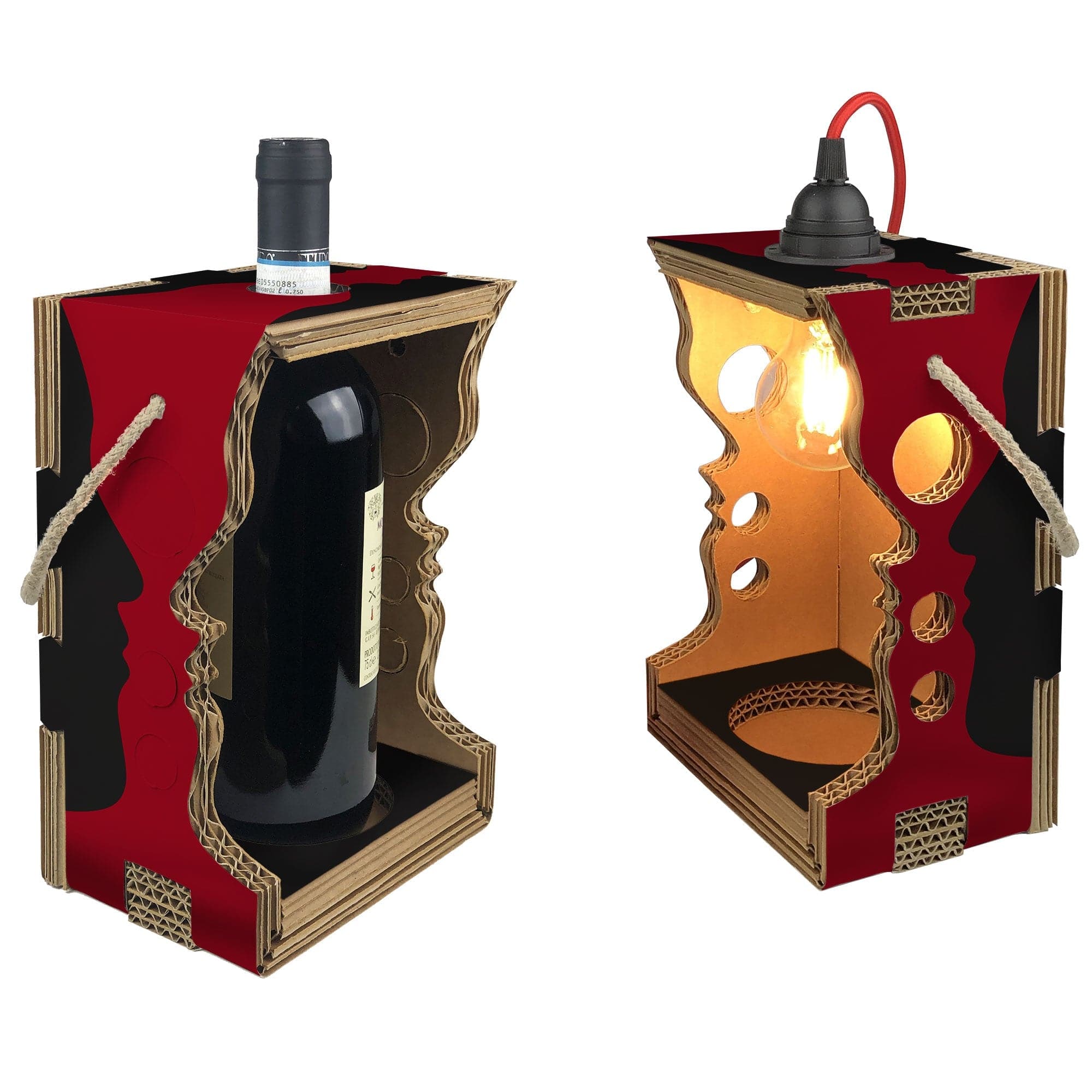 Rippotai Illuminazione Porta Bottiglia Vino Wine Lover – Design Innovativo ed Eco-Friendly