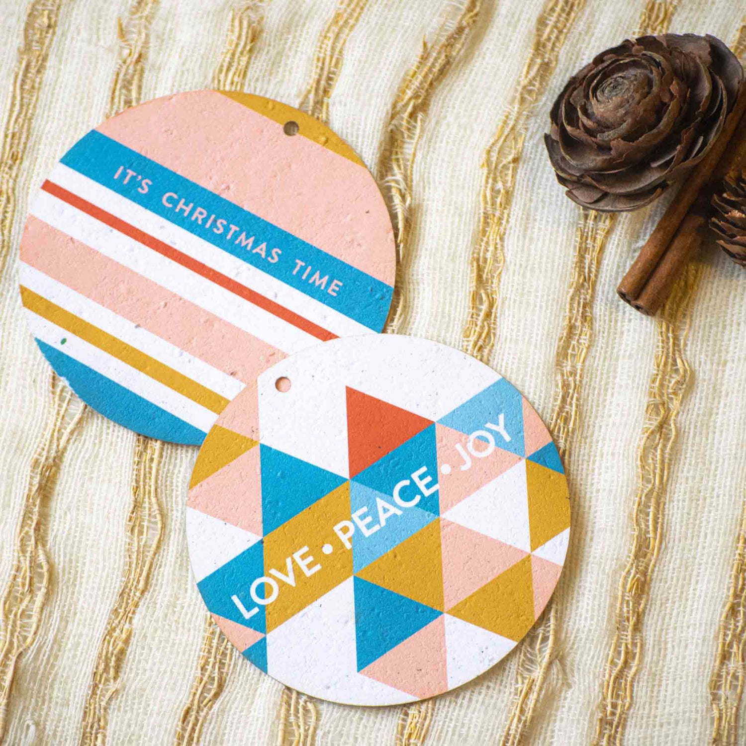 Rippotai Ornamenti natalizi Sottobicchieri e palline di Natale in carta semi