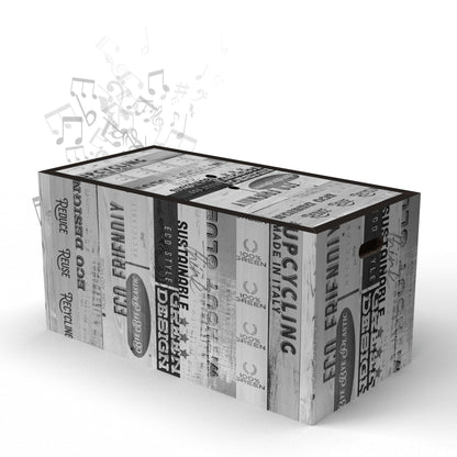 Rippotai Pouf musicale Sustanability White Casse audio per TV Soundpotai Large Edition – Pouf musicale 40×80×40