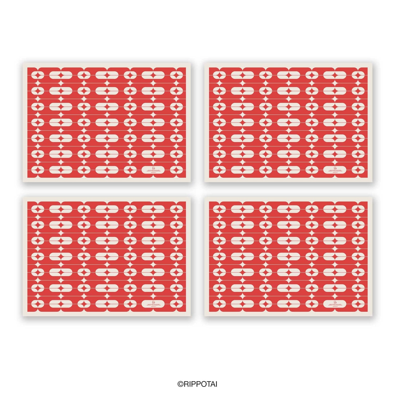 Rippotai Tovagliette Tovagliette per Natale in carta ecologica pulibile – Set da 4