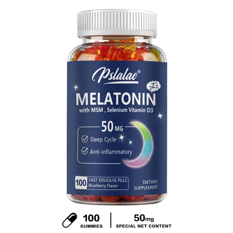 Trendzoy 100 Gummies Melatonin Gummies 50 Mg - Helps Support Deep Sleep, Sleep Vitamin, Promotes Falling Asleep Quickly