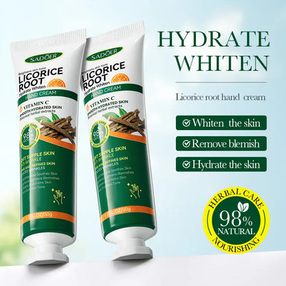 Trendzoy 2pcs 1/2pcs SADOER Vitamin C Licorice Hand Cream Moisturizing Nourishing Brightening Hydrating Hands Skin Care Products