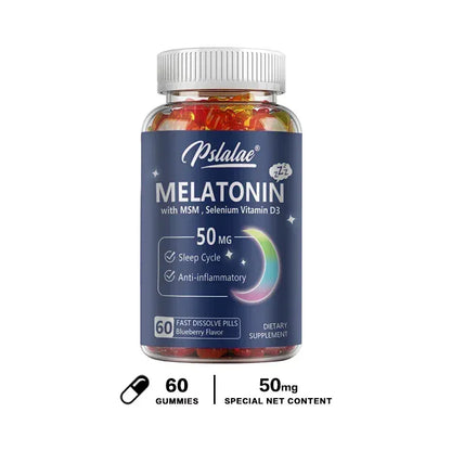 Trendzoy 60 Gummies Melatonin Gummies 50 Mg - Helps Support Deep Sleep, Sleep Vitamin, Promotes Falling Asleep Quickly