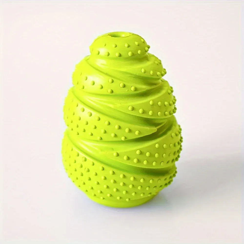 Trendzoy Grass Green Durable Rubber Dog Chew Toy with Treat Dispenser-Interactive Puzzle Grenade Design for Mental Stimulation &amp; Dental Health