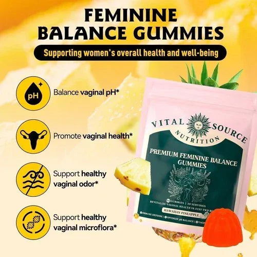Trendzoy Health &amp; Wellness Default Vital Source Nutrition-Feminine Balance Gummies - Hawaiian Pineapple 60 Gummies