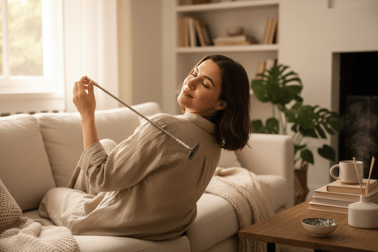 Trendzoy Health &amp; Wellness Telescopic Back Scratcher - Extendable Stainless Steel Massager