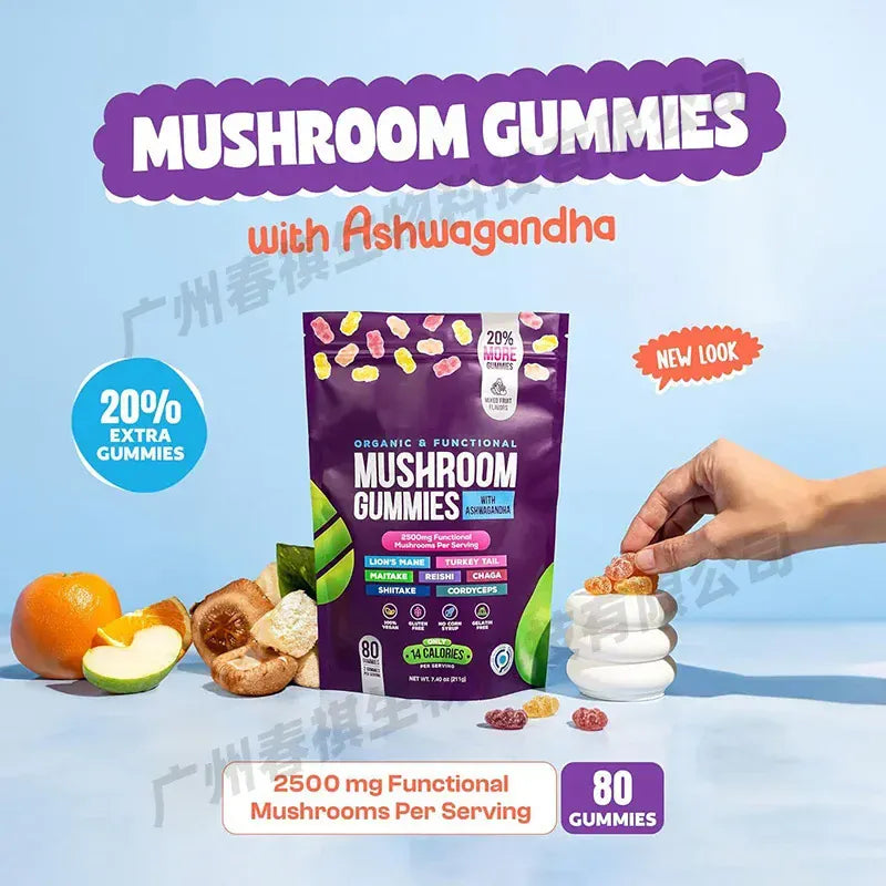 Trendzoy Package 1 Mushroom gummies boost immunity and maintain cardiovascular health