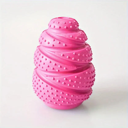 Trendzoy Rose Red Durable Rubber Dog Chew Toy with Treat Dispenser-Interactive Puzzle Grenade Design for Mental Stimulation &amp; Dental Health